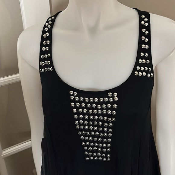 GUESS BY MARCIANO Vintage Y2K Black Studded Tunic Tank Top NWT - Picture 4 of 4